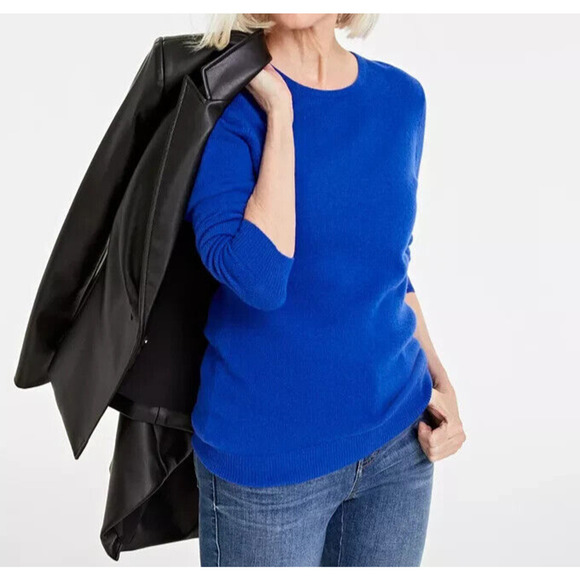 Charter Club Sweaters - Cashmere Charter Club Luxury Crewneck Pullover Sweater Blue Women's Size XL